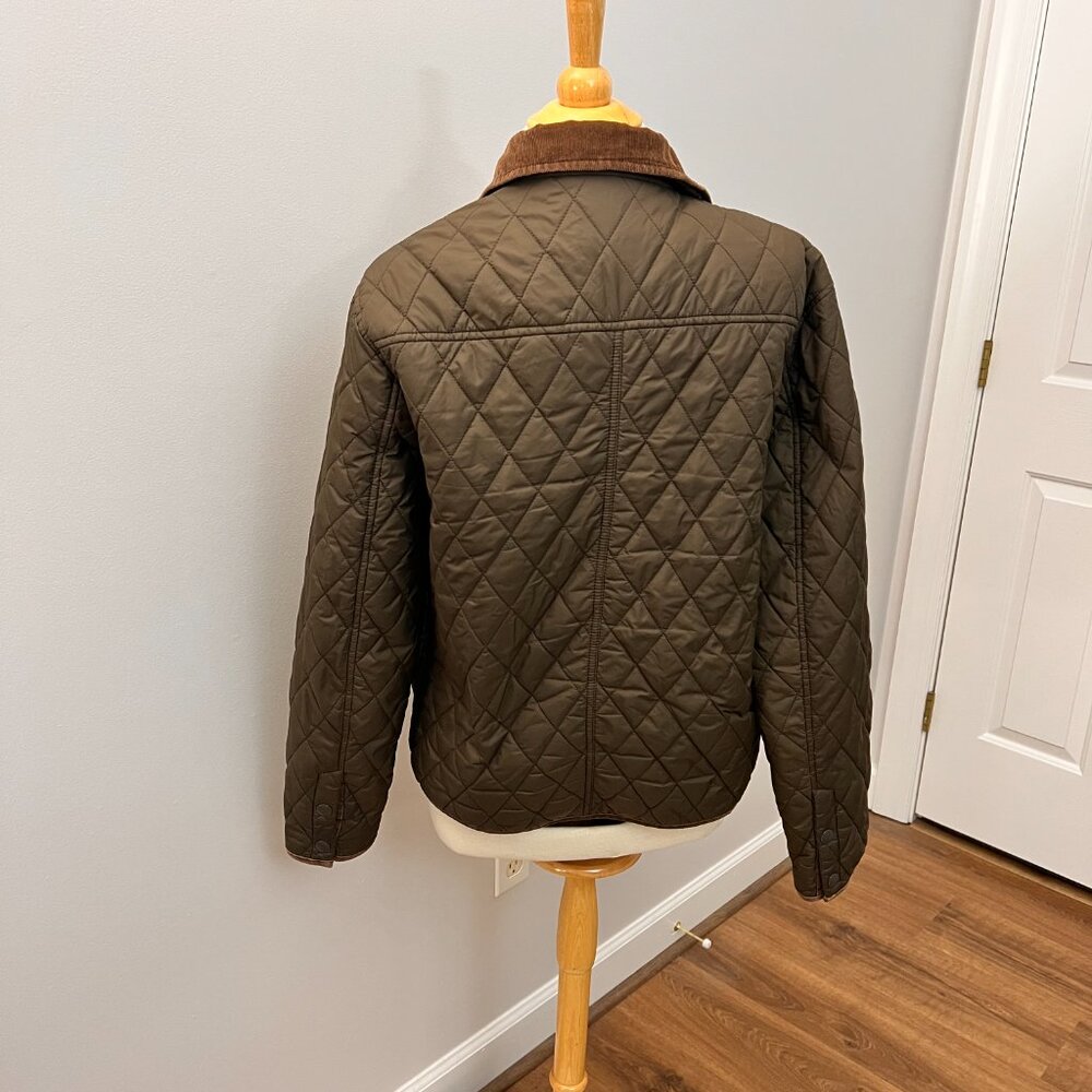 Tre Vero Vintage Diamond Quilted Military Barn Jacket Sz L - Picture 10 of 12